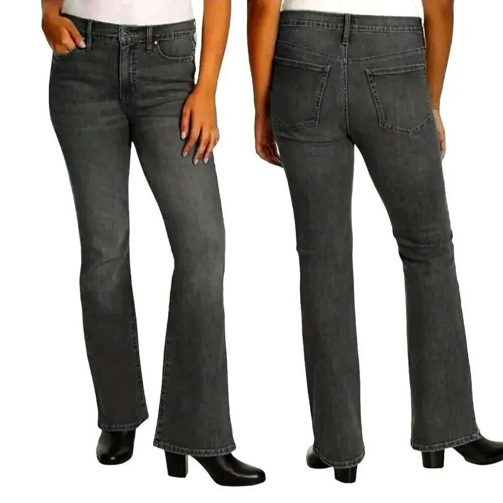 NWT Vintage X America Women's Bootcut High Rise Stretch Denim Jeans Black, Sz 14